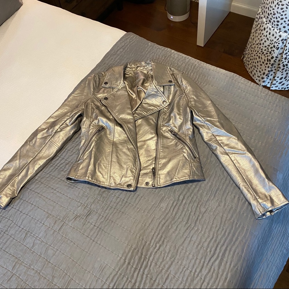 Blank NYC Silver Faux Leather Jacket